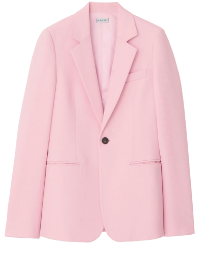 Shop Burberry Tailored Jacket In Wool In Pink