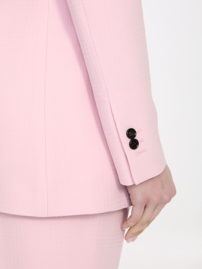 Shop Burberry Tailored Jacket In Wool In Pink