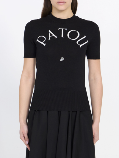 Shop Patou Top In Ecofriendly Knit In Black