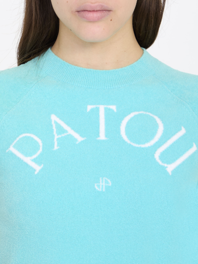 Shop Patou Cotton Blend  Top In Light Blue