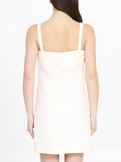 Shop Valentino Crepe Couture Short Dress In White
