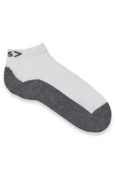 Shop Hugo Boss Ankle-length Socks With Plush Sole And Cooling Function In White