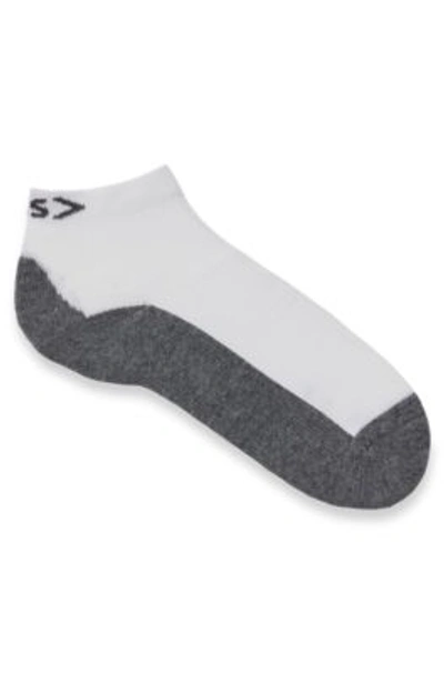 Hugo Boss Ankle-length Socks With Plush Sole And Cooling Function In White