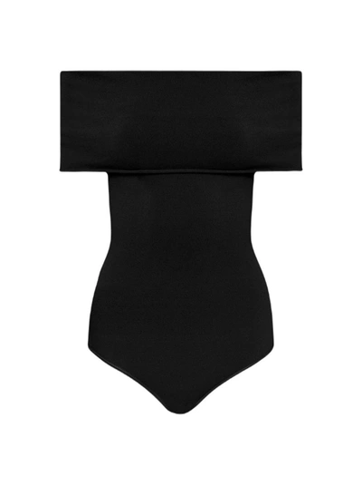 Shop Alaïa Bodysuit With Bare Shoulders Clothing In Black