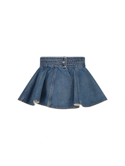 Shop Alaïa Alaia Skirts In Bleu Vintage