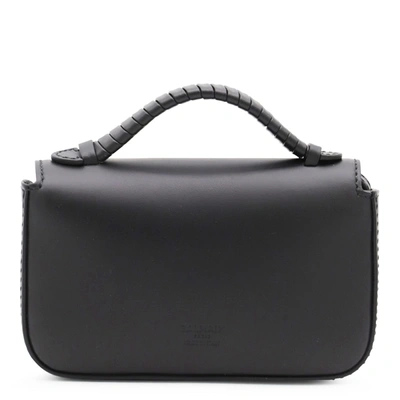 Shop Balmain Black Leather B-buzz Mini Crossbody Bag