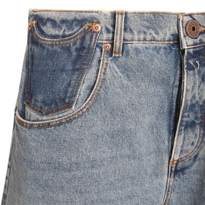 Shop Balmain Jean In Contrast-effect Denim In Bleu Jean/brut