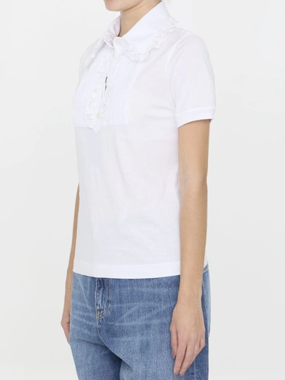Shop Dolce & Gabbana Cotton T-shirt With Lace In White
