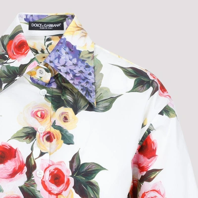 Shop Dolce & Gabbana Floral Crop Shirt In Multicolour