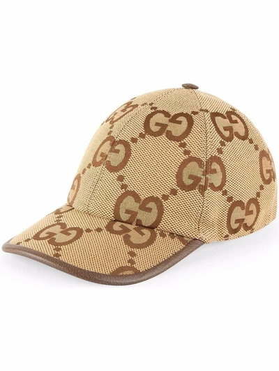Shop Gucci Jumbo Gg Baseball Cap In Camel