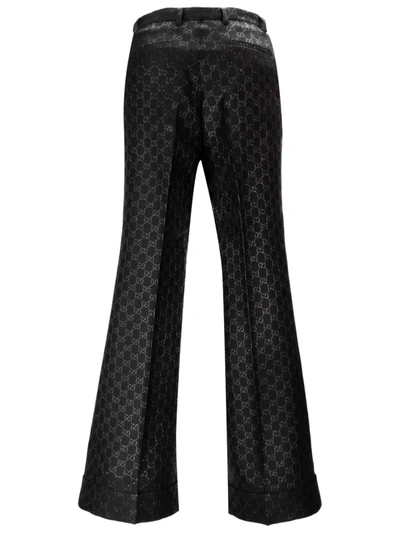 Shop Gucci Gg Wool Trousers In Black