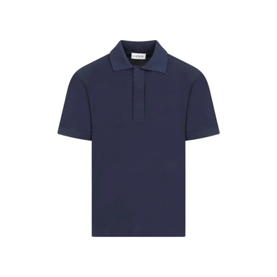 Shop Lanvin Short-sleeved Polo Shirt In Blue