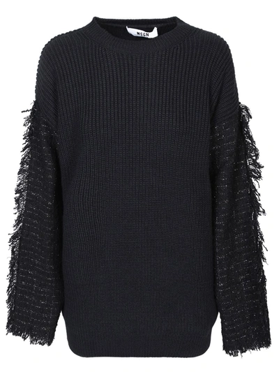Msgm Ribbed Sweater In Black
