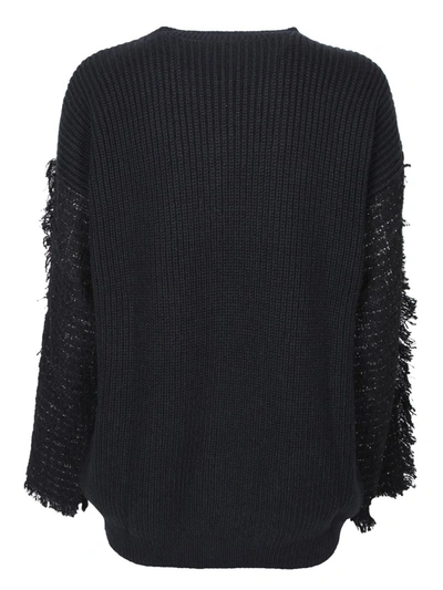 Msgm Ribbed Sweater In Black