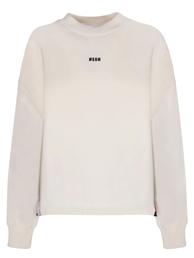 Msgm Roundneck Sweatshirt In White