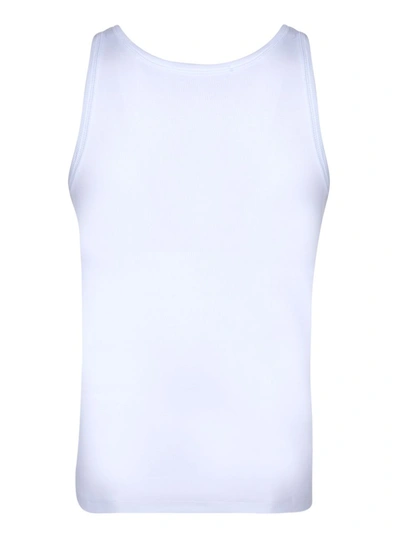 Shop Msgm Tank Top With Logo In White