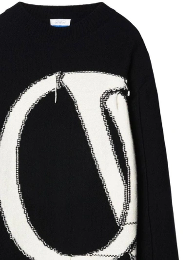 Shop Off-white Jersey With Maxi Logo In Black Cream