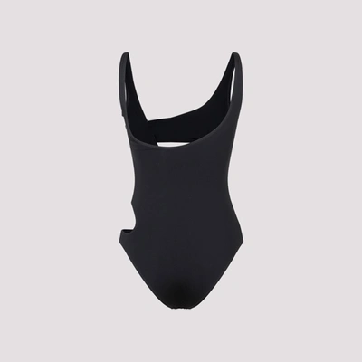 Shop Off-white Cut-out High-cut Swimsuit In Black