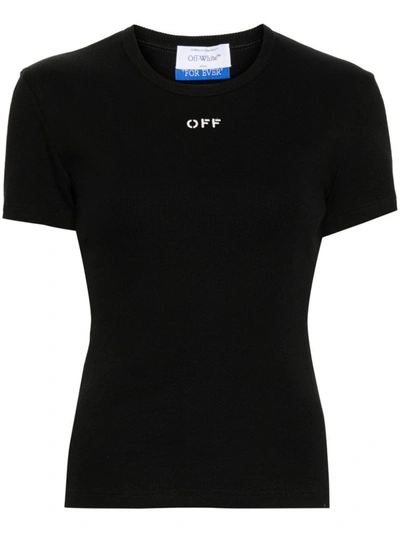Shop Off-white Rib Off T-shirt Clothing In Black