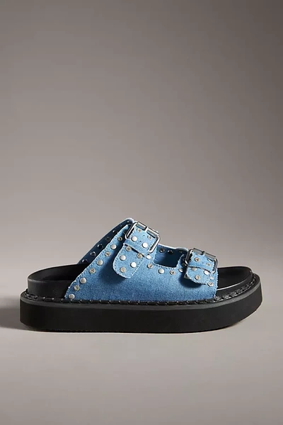 Shop Bibi Lou Stud Platform Sandals In Blue