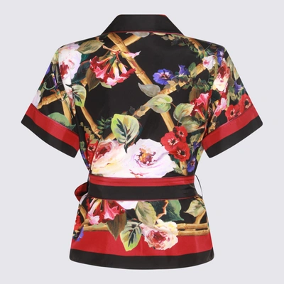 Shop Dolce & Gabbana Multicolour Silk Shirt In Roseto F.do Nero