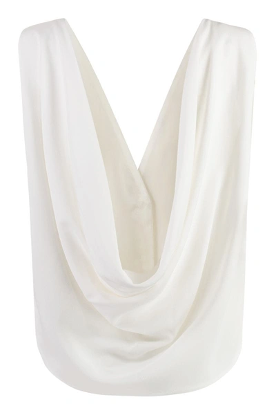 Shop Nina Ricci Cotton-linen Blend Vest In White