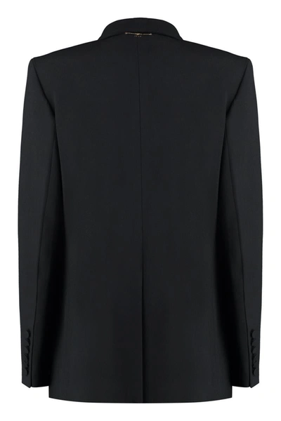Shop Nina Ricci Double-breasted One-button Blazer In Black