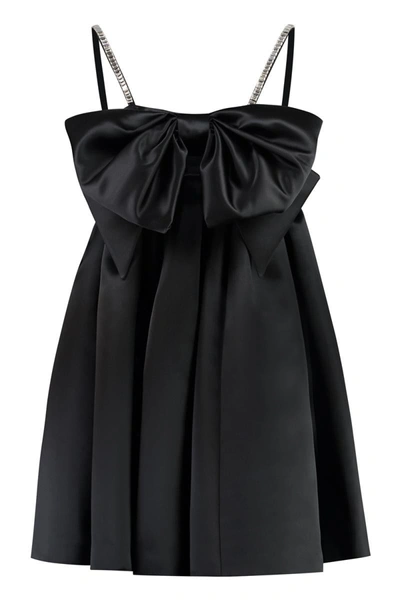 Shop Nina Ricci Satin Dress In Black