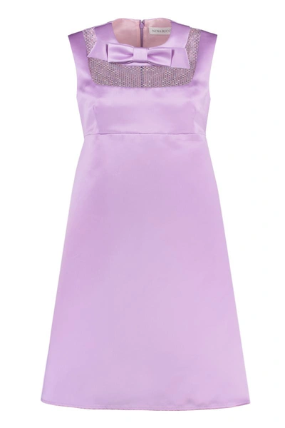 Shop Nina Ricci Satin Dress In Lilac
