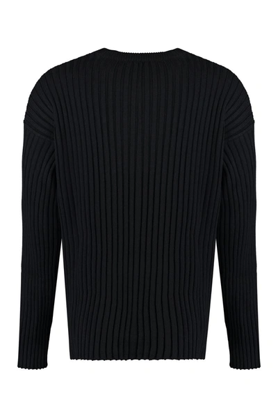 Versace Crew-neck Wool Sweater In Black