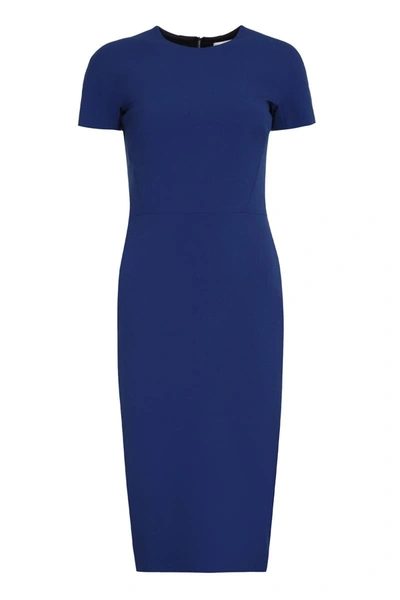 Shop Victoria Beckham Wool-blend Dress In Blue