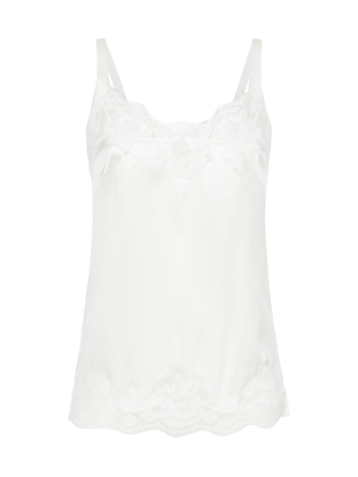 Shop Dolce & Gabbana Lace Camisole In Bianco Naturale