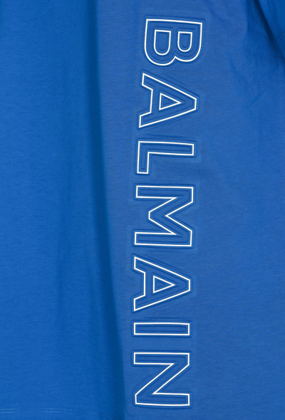 Shop Balmain Embossed Reflect T-shirt In Blue