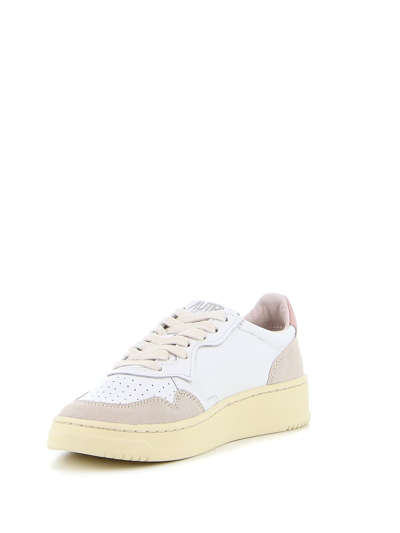 Shop Autry Medalist Low Leat Suede In White Pow