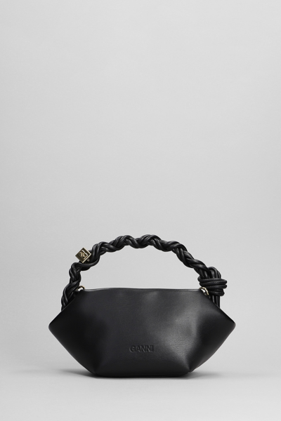 Shop Ganni Bou Hand Bag In Black Leather