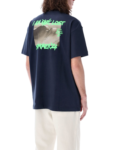 Shop Palm Angels Im Lost T-shirt In Navy