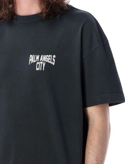 Shop Palm Angels Pa City Washed T-shirt In Dark Grey