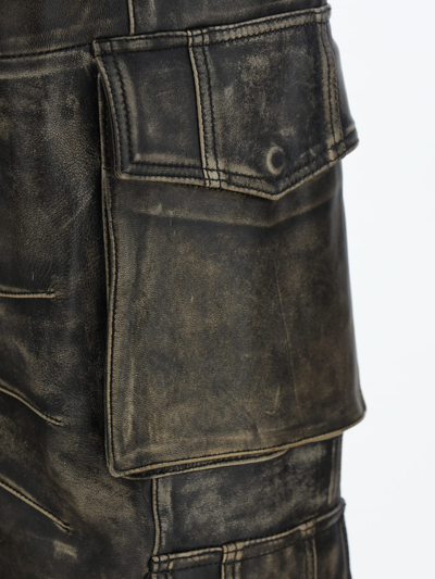 Shop Golden Goose Leather Pants In Vintage Brown