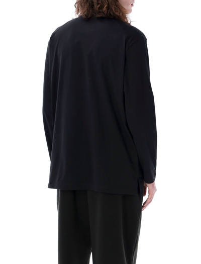 Shop Y-3 Long Sleeves Logo T-shirt In Black