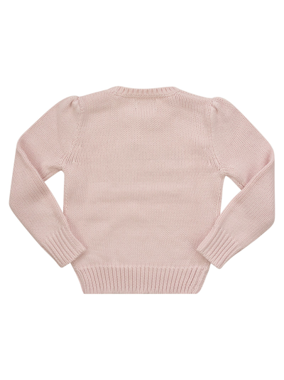 Shop Polo Ralph Lauren Cotton Crew-neck Sweater With Flag In Pink