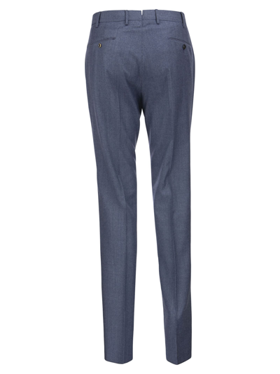Shop Pt01 Super Slim Pied De Poule Wool Trousers In Blue