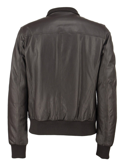 Shop Stewart Nuvola Etere Drowne-slim - Genuine Lambskin Jacket In Dark Brown