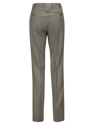 Pt01 Super Slim Pied De Poule Wool Trousers In Grey