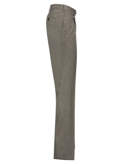 Shop Pt01 Super Slim Pied De Poule Wool Trousers In Grey