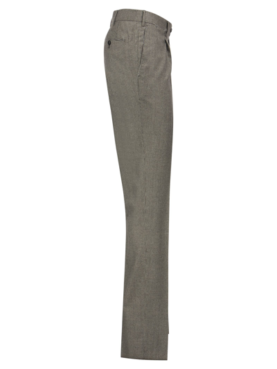 Pt01 Super Slim Pied De Poule Wool Trousers In Grey