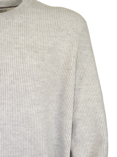 Shop Brunello Cucinelli Cashmere Sweater Round Neck In Grey
