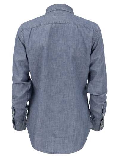 Shop Polo Ralph Lauren Cotton Chambray Shirt In Light Blue