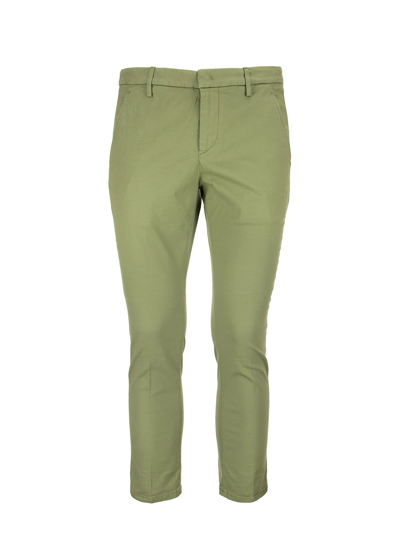 Shop Dondup Alfredo - Cotton Slim-fit Trousers In Green