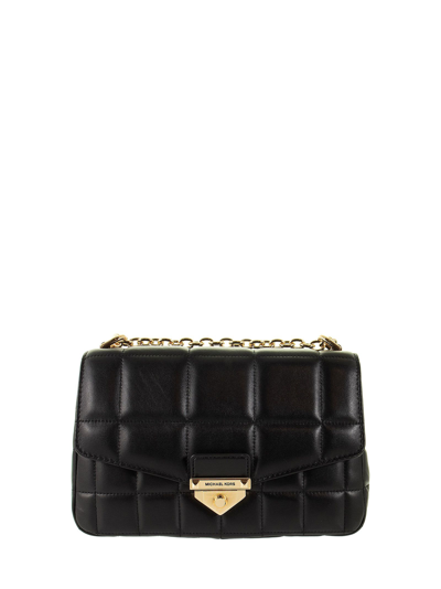 Shop Michael Kors Soho - Quilted Leather Shoulder Bag In Black