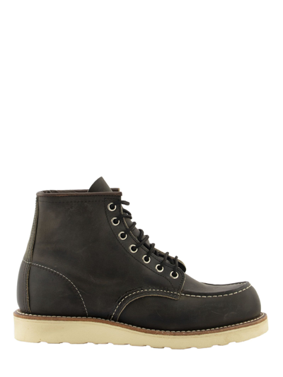 Shop Red Wing Classic Moc - Rough And Tough Leather Boot In Charcoal